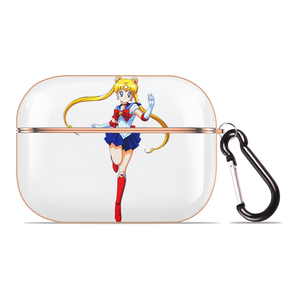 （画像用） 美少女戦士セーラームーン 月野 うさぎ つきの うさぎ Sailor Moon Tsukino Usagi 【AirPods Pro用】ハードシェル保護ケース｜耐衝撃・防指紋・カラビナ付き商品仕様