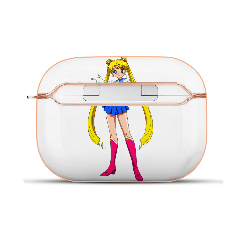 （画像用） 美少女戦士セーラームーン 月野 うさぎ つきの うさぎ Sailor Moon Tsukino Usagi 【AirPods Pro用】ハードシェル保護ケース｜耐衝撃・防指紋・カラビナ付き商品仕様