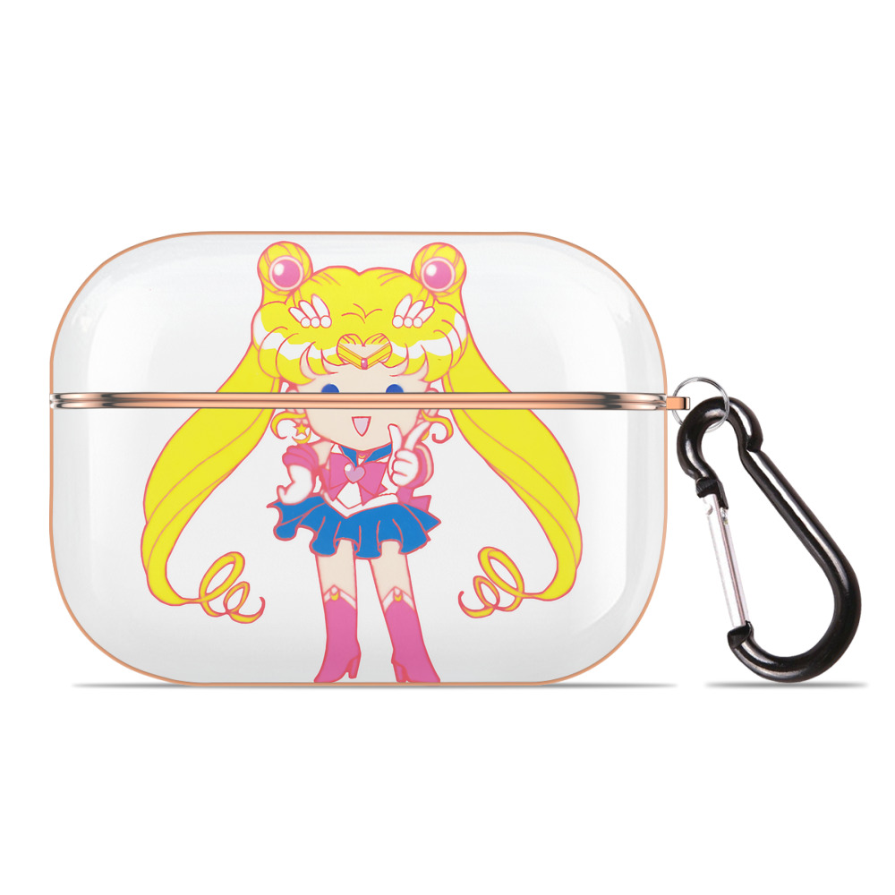 （画像用） 美少女戦士セーラームーン 月野 うさぎ つきの うさぎ Sailor Moon Tsukino Usagi 【AirPods Pro用】ハードシェル保護ケース｜耐衝撃・防指紋・カラビナ付き商品仕様