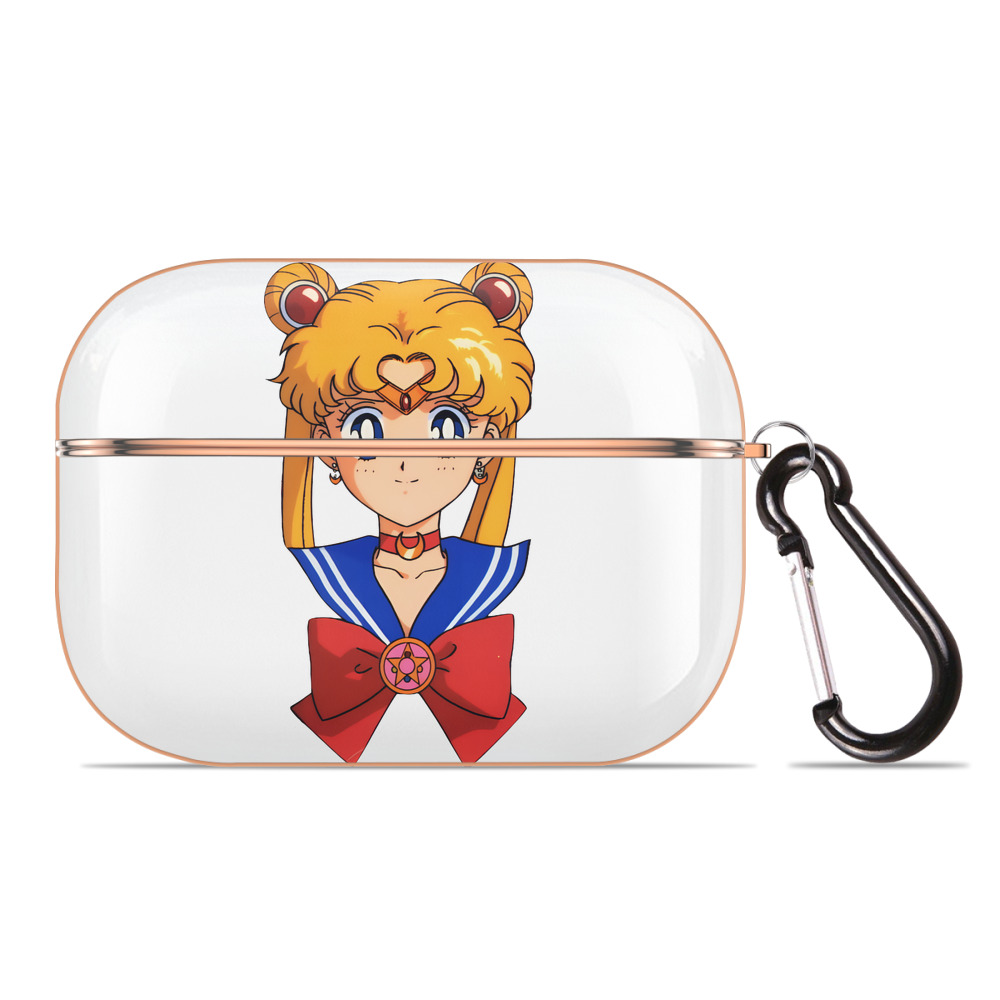 （画像用） 美少女戦士セーラームーン 月野 うさぎ つきの うさぎ Sailor Moon Tsukino Usagi 【AirPods Pro用】ハードシェル保護ケース｜耐衝撃・防指紋・カラビナ付き商品仕様