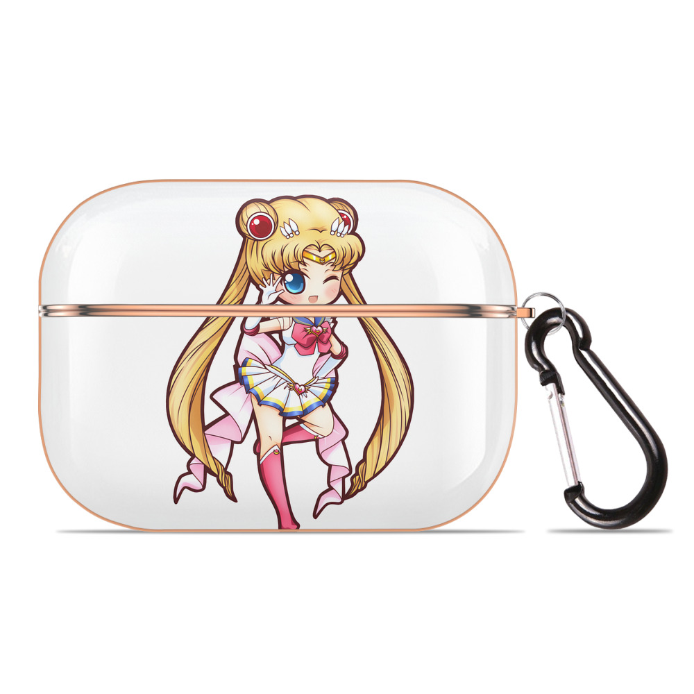 （画像用） 美少女戦士セーラームーン 月野 うさぎ つきの うさぎ Sailor Moon Tsukino Usagi 【AirPods Pro用】ハードシェル保護ケース｜耐衝撃・防指紋・カラビナ付き商品仕様