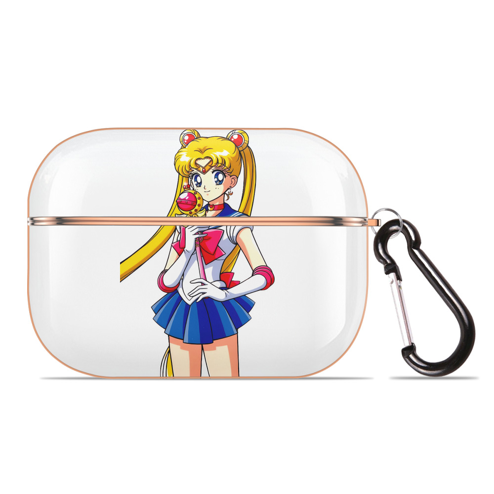 （画像用） 美少女戦士セーラームーン 月野 うさぎ つきの うさぎ Sailor Moon Tsukino Usagi 【AirPods Pro用】ハードシェル保護ケース｜耐衝撃・防指紋・カラビナ付き商品仕様