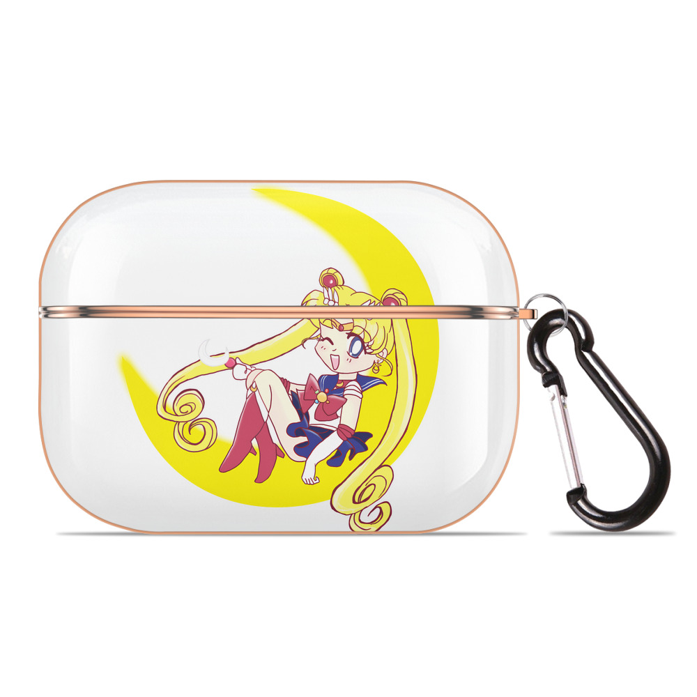 （画像用） 美少女戦士セーラームーン 月野 うさぎ つきの うさぎ Sailor Moon Tsukino Usagi 【AirPods Pro用】ハードシェル保護ケース｜耐衝撃・防指紋・カラビナ付き商品仕様