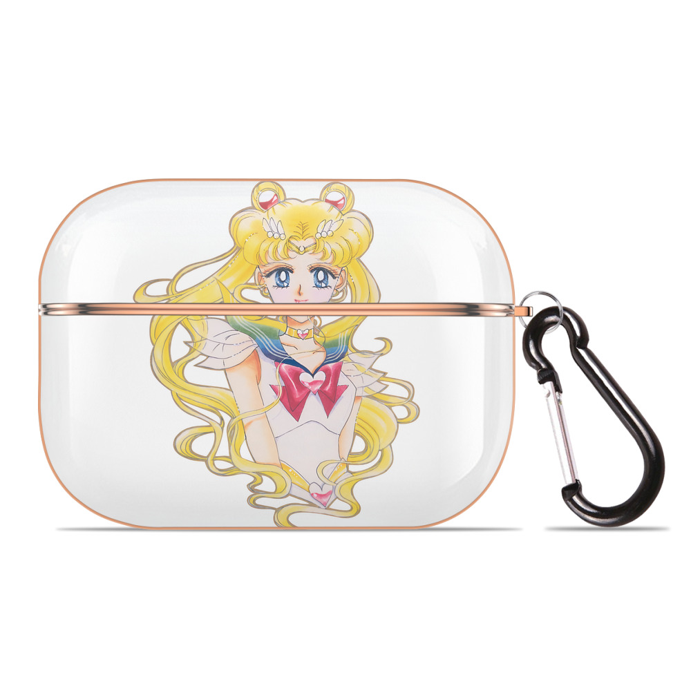 （画像用） 美少女戦士セーラームーン 月野 うさぎ つきの うさぎ Sailor Moon Tsukino Usagi 【AirPods Pro用】ハードシェル保護ケース｜耐衝撃・防指紋・カラビナ付き商品仕様