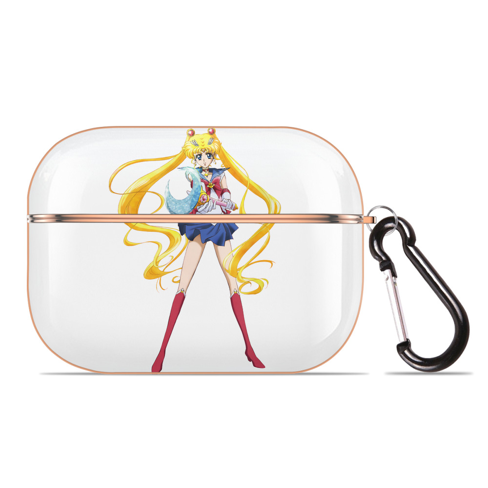 （画像用） 美少女戦士セーラームーン 月野 うさぎ つきの うさぎ Sailor Moon Tsukino Usagi 【AirPods Pro用】ハードシェル保護ケース｜耐衝撃・防指紋・カラビナ付き商品仕様