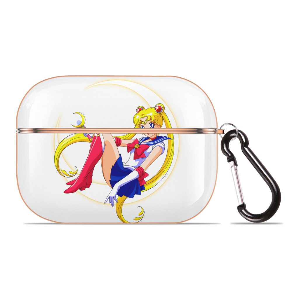 （画像用） 美少女戦士セーラームーン 月野 うさぎ つきの うさぎ Sailor Moon Tsukino Usagi 【AirPods Pro用】ハードシェル保護ケース｜耐衝撃・防指紋・カラビナ付き商品仕様