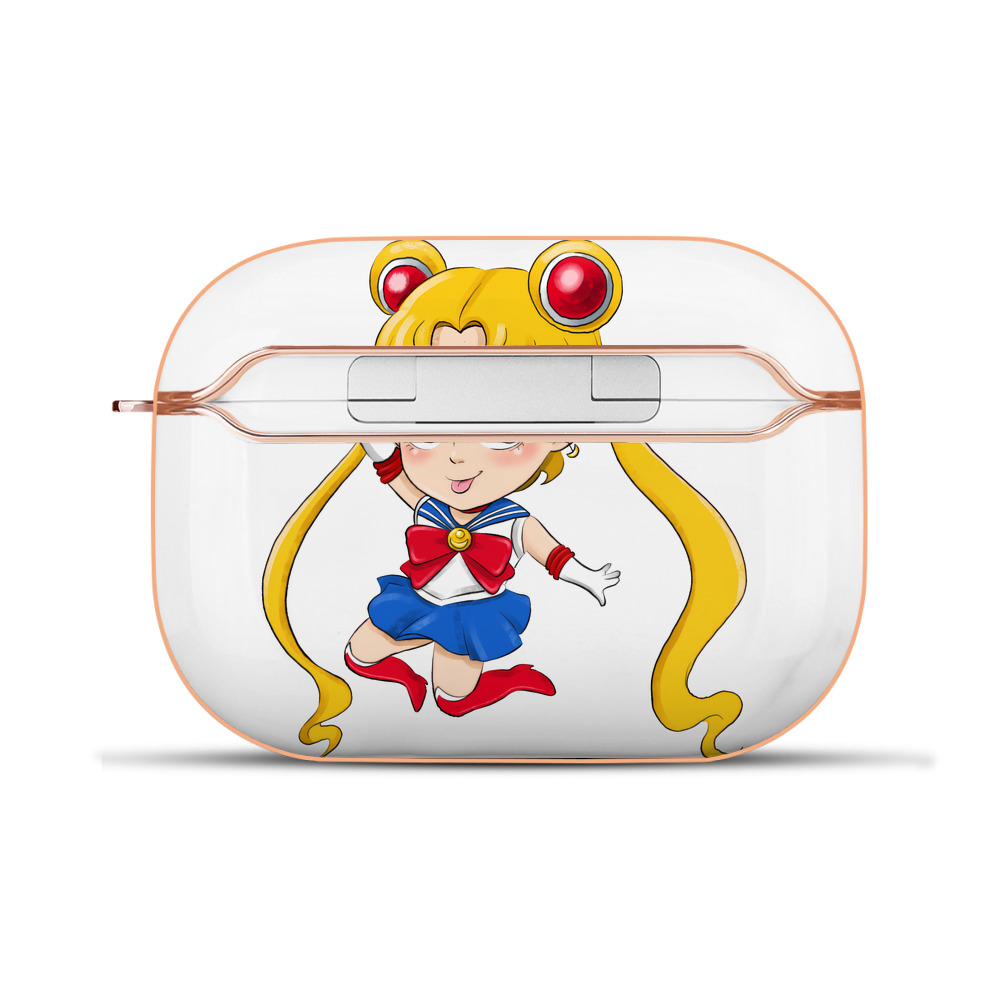 （画像用） 美少女戦士セーラームーン 月野 うさぎ つきの うさぎ Sailor Moon Tsukino Usagi 【AirPods Pro用】ハードシェル保護ケース｜耐衝撃・防指紋・カラビナ付き商品仕様