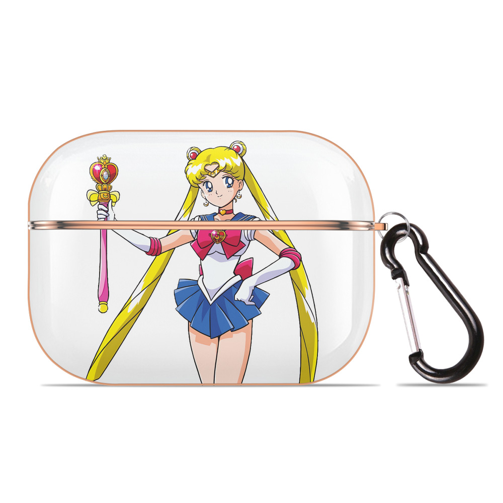 （画像用） 美少女戦士セーラームーン 月野 うさぎ つきの うさぎ Sailor Moon Tsukino Usagi 【AirPods Pro用】ハードシェル保護ケース｜耐衝撃・防指紋・カラビナ付き商品仕様