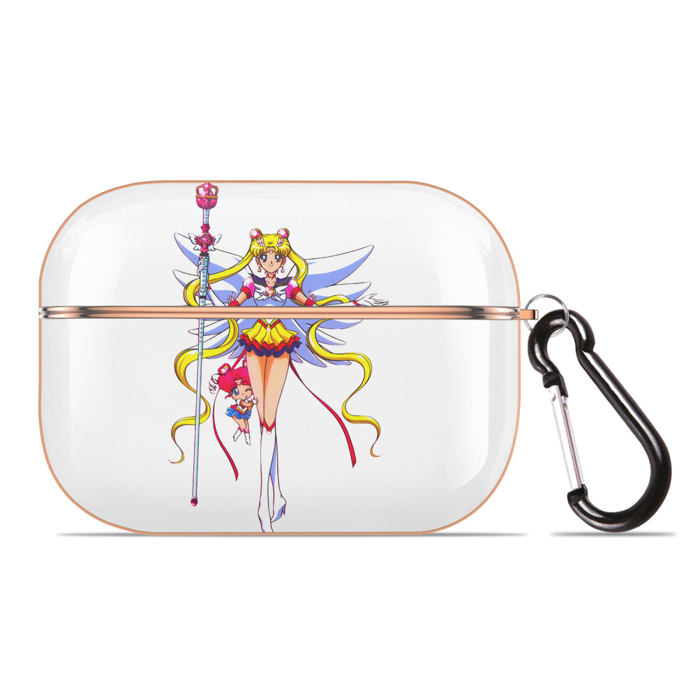 （画像用） 美少女戦士セーラームーン 月野 うさぎ つきの うさぎ Sailor Moon Tsukino Usagi 【AirPods Pro用】ハードシェル保護ケース｜耐衝撃・防指紋・カラビナ付き商品仕様