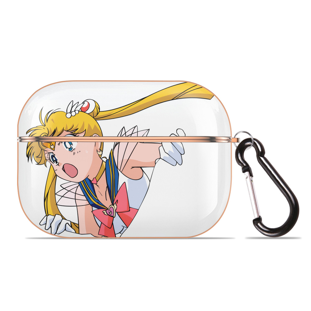 （画像用） 美少女戦士セーラームーン 月野 うさぎ つきの うさぎ Sailor Moon Tsukino Usagi 【AirPods Pro用】ハードシェル保護ケース｜耐衝撃・防指紋・カラビナ付き商品仕様