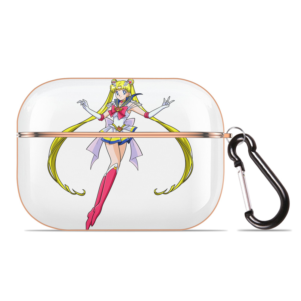 （画像用） 美少女戦士セーラームーン 月野 うさぎ つきの うさぎ Sailor Moon Tsukino Usagi 【AirPods Pro用】ハードシェル保護ケース｜耐衝撃・防指紋・カラビナ付き商品仕様