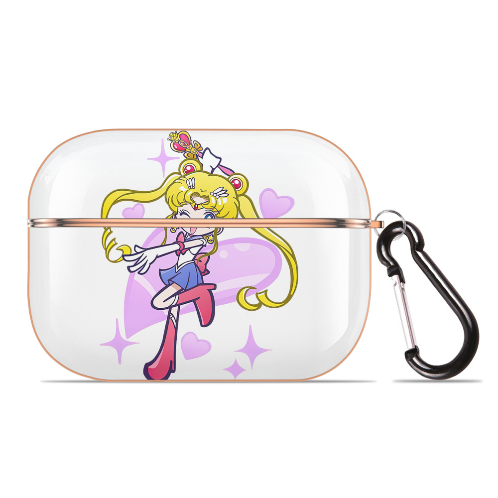 （画像用） 美少女戦士セーラームーン 月野 うさぎ つきの うさぎ Sailor Moon Tsukino Usagi 【AirPods Pro用】ハードシェル保護ケース｜耐衝撃・防指紋・カラビナ付き商品仕様