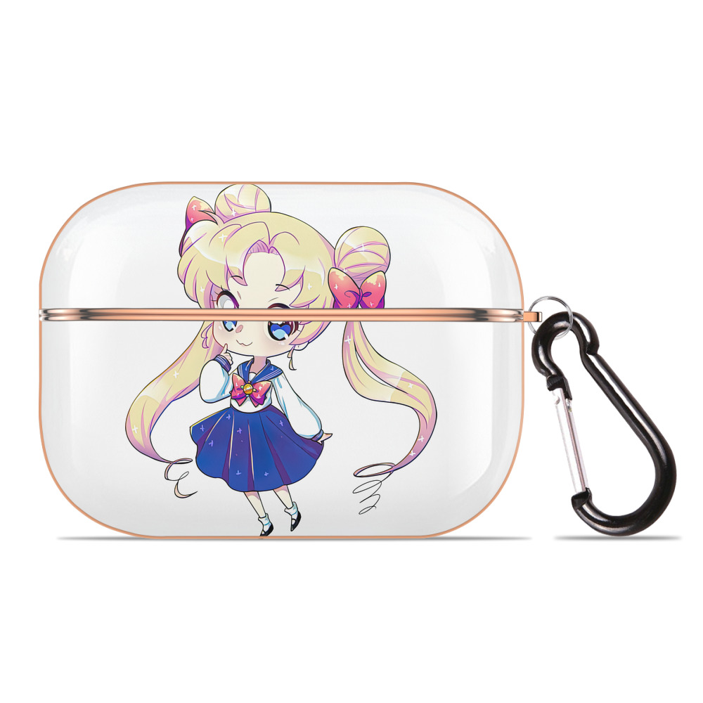 （画像用） 美少女戦士セーラームーン 月野 うさぎ つきの うさぎ Sailor Moon Tsukino Usagi 【AirPods Pro用】ハードシェル保護ケース｜耐衝撃・防指紋・カラビナ付き商品仕様