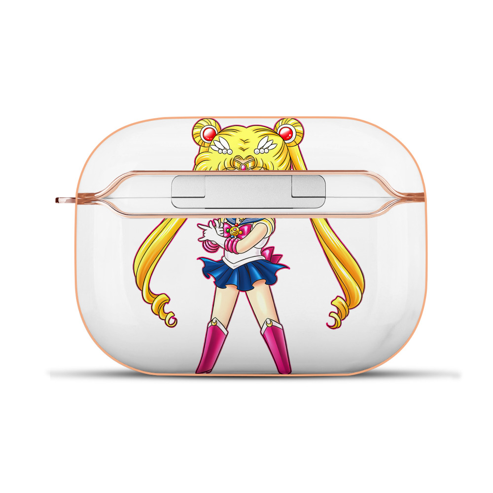 （画像用） 美少女戦士セーラームーン 月野 うさぎ つきの うさぎ Sailor Moon Tsukino Usagi 【AirPods Pro用】ハードシェル保護ケース｜耐衝撃・防指紋・カラビナ付き商品仕様
