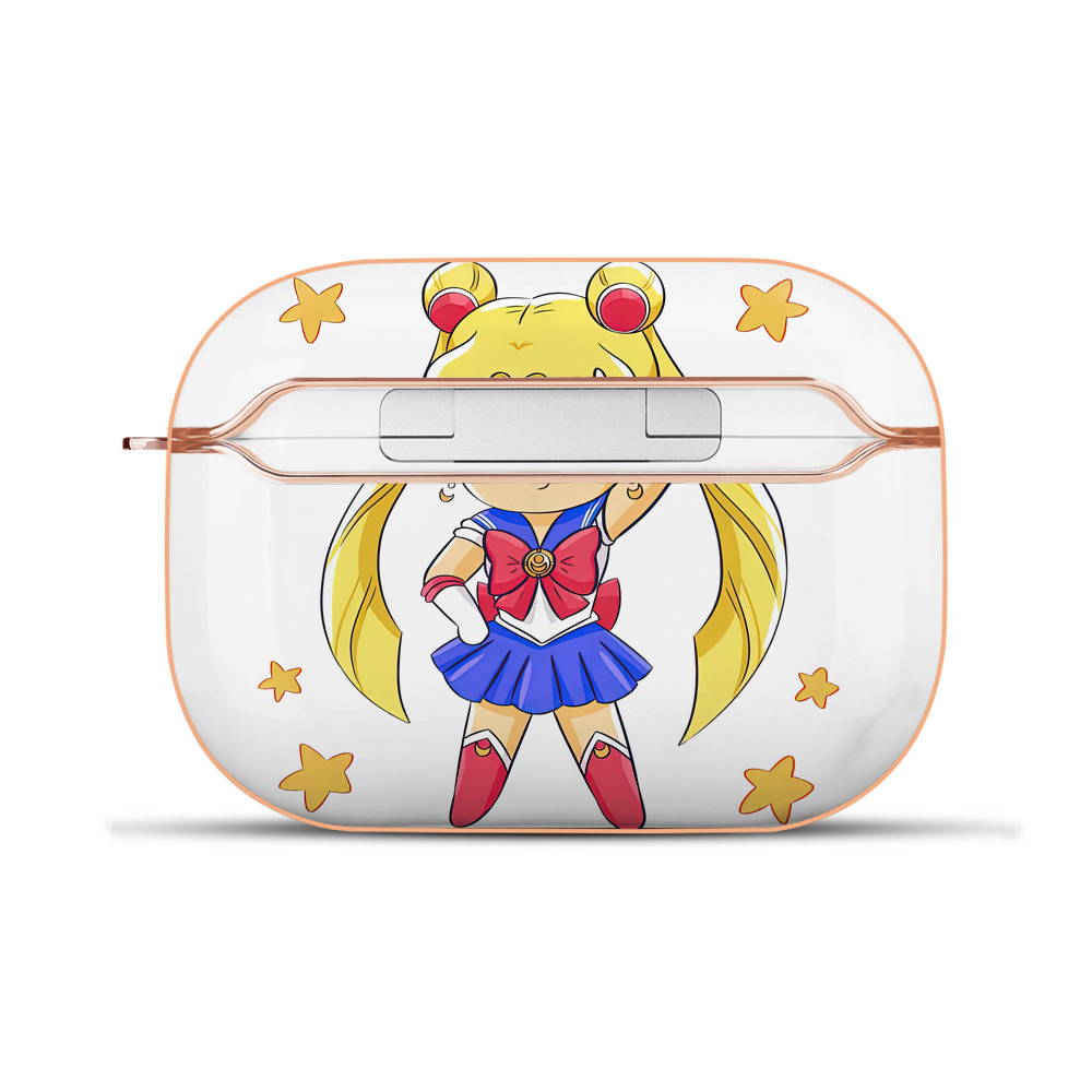 （画像用） 美少女戦士セーラームーン 月野 うさぎ つきの うさぎ Sailor Moon Tsukino Usagi 【AirPods Pro用】ハードシェル保護ケース｜耐衝撃・防指紋・カラビナ付き商品仕様