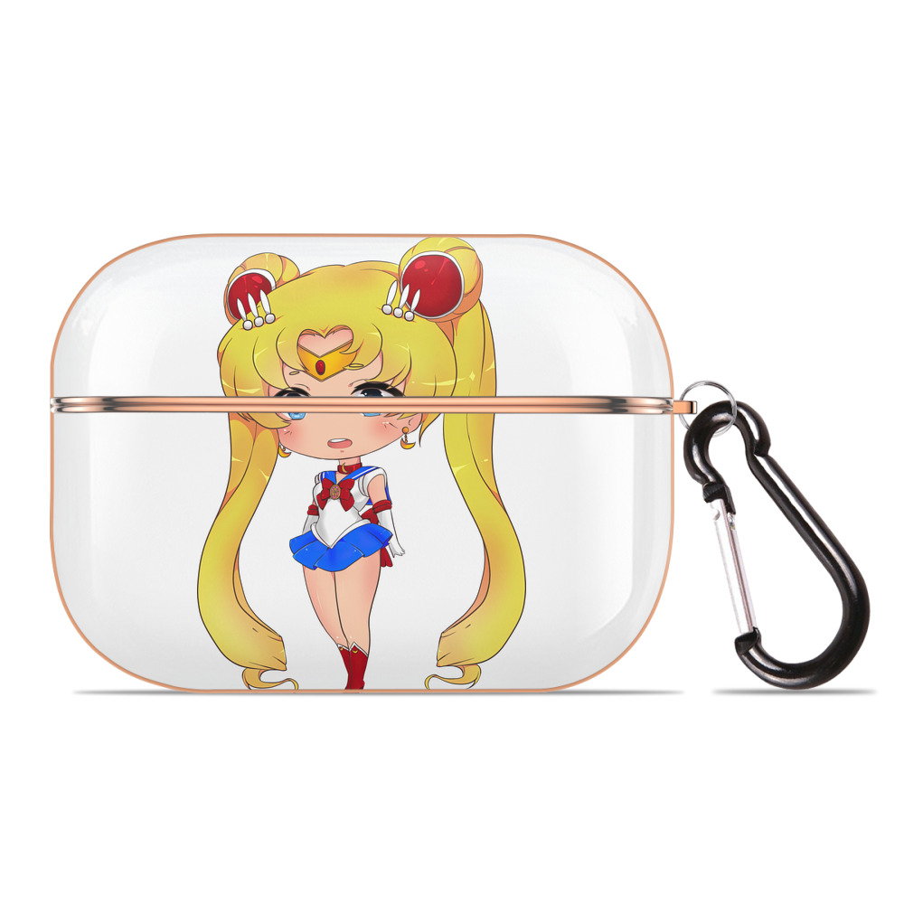 （画像用） 美少女戦士セーラームーン 月野 うさぎ つきの うさぎ Sailor Moon Tsukino Usagi 【AirPods Pro用】ハードシェル保護ケース｜耐衝撃・防指紋・カラビナ付き商品仕様