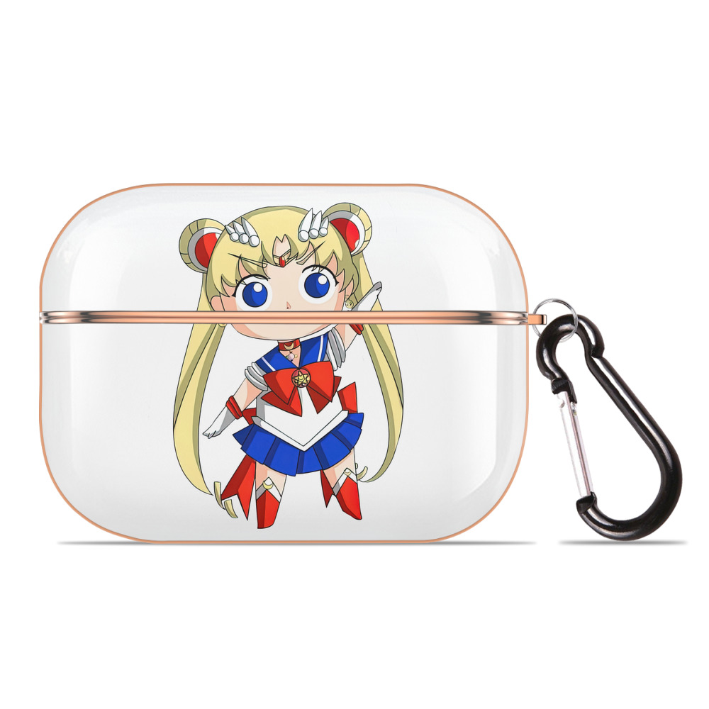 （画像用） 美少女戦士セーラームーン 月野 うさぎ つきの うさぎ Sailor Moon Tsukino Usagi 【AirPods Pro用】ハードシェル保護ケース｜耐衝撃・防指紋・カラビナ付き商品仕様