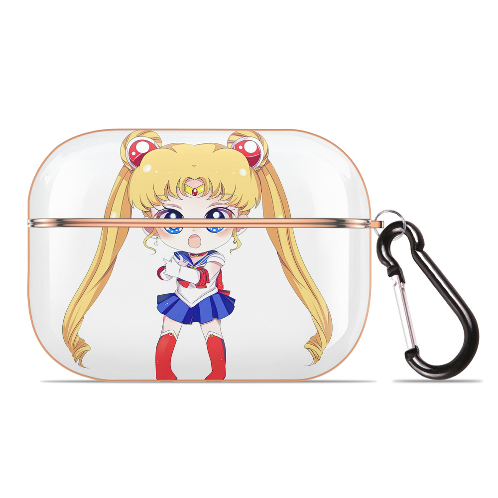 （画像用） 美少女戦士セーラームーン 月野 うさぎ つきの うさぎ Sailor Moon Tsukino Usagi 【AirPods Pro用】ハードシェル保護ケース｜耐衝撃・防指紋・カラビナ付き商品仕様