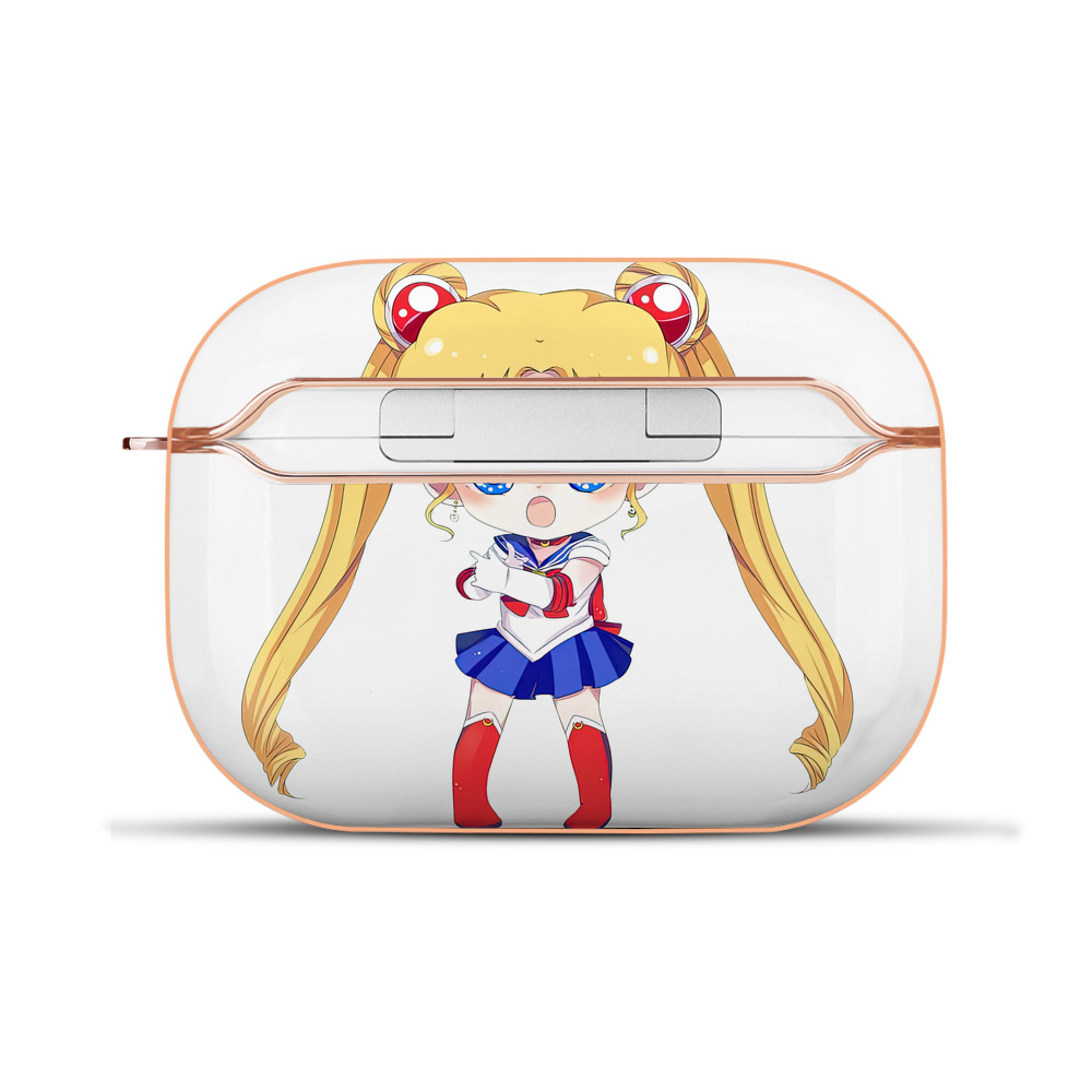 （画像用） 美少女戦士セーラームーン 月野 うさぎ つきの うさぎ Sailor Moon Tsukino Usagi 【AirPods Pro用】ハードシェル保護ケース｜耐衝撃・防指紋・カラビナ付き商品仕様