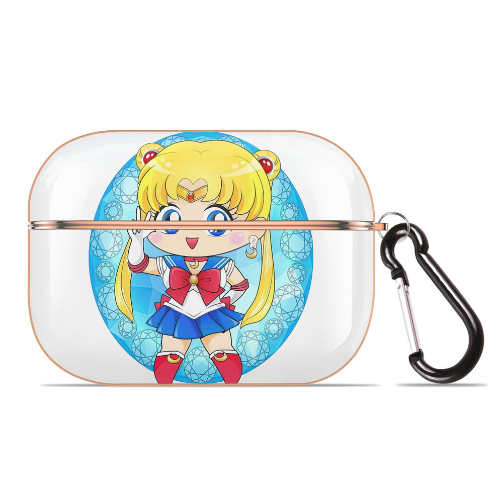 （画像用） 美少女戦士セーラームーン 月野 うさぎ つきの うさぎ Sailor Moon Tsukino Usagi 【AirPods Pro用】ハードシェル保護ケース｜耐衝撃・防指紋・カラビナ付き商品仕様