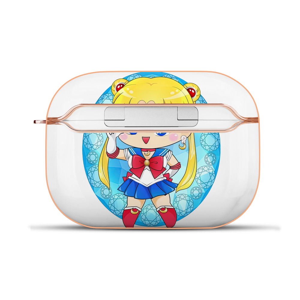 （画像用） 美少女戦士セーラームーン 月野 うさぎ つきの うさぎ Sailor Moon Tsukino Usagi 【AirPods Pro用】ハードシェル保護ケース｜耐衝撃・防指紋・カラビナ付き商品仕様