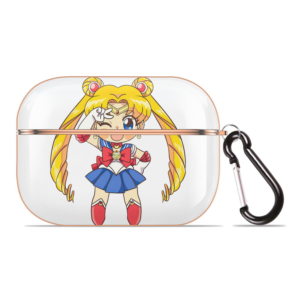 （画像用） 美少女戦士セーラームーン 月野 うさぎ つきの うさぎ Sailor Moon Tsukino Usagi 【AirPods Pro用】ハードシェル保護ケース｜耐衝撃・防指紋・カラビナ付き商品仕様