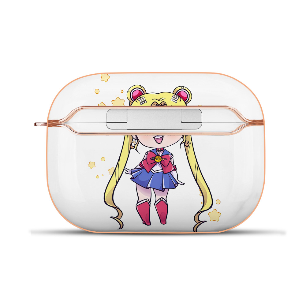 （画像用） 美少女戦士セーラームーン 月野 うさぎ つきの うさぎ Sailor Moon Tsukino Usagi 【AirPods Pro用】ハードシェル保護ケース｜耐衝撃・防指紋・カラビナ付き商品仕様