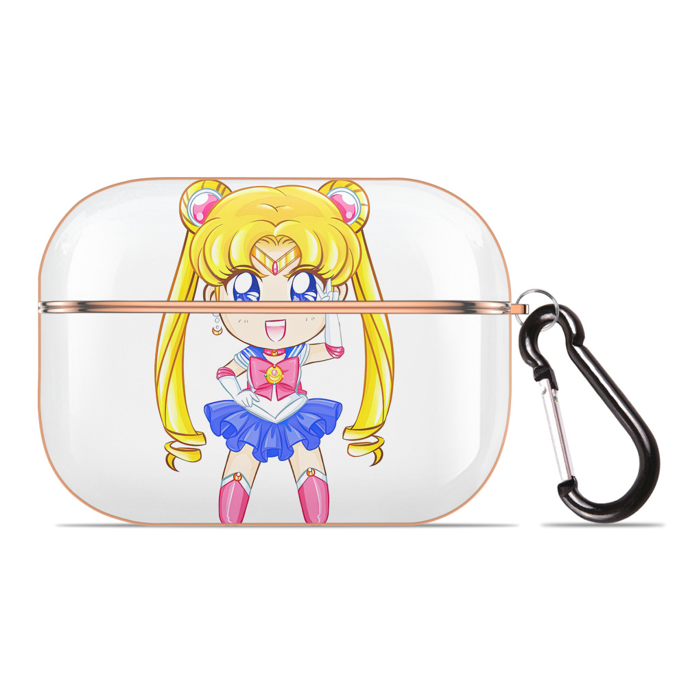 （画像用） 美少女戦士セーラームーン 月野 うさぎ つきの うさぎ Sailor Moon Tsukino Usagi 【AirPods Pro用】ハードシェル保護ケース｜耐衝撃・防指紋・カラビナ付き商品仕様