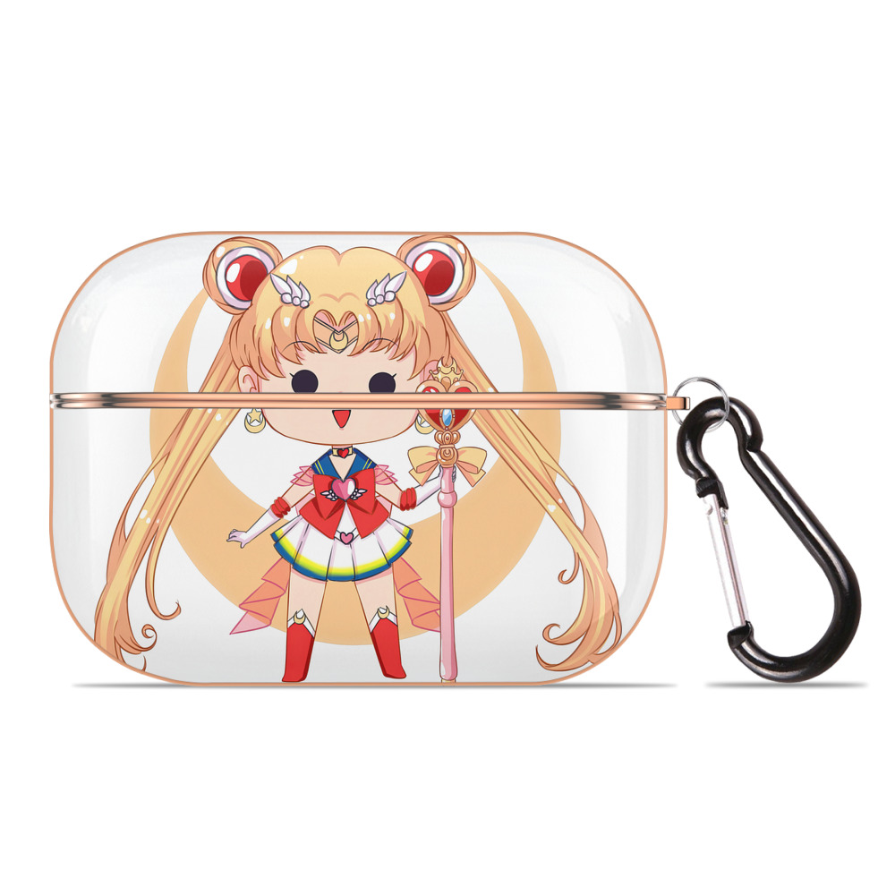 （画像用） 美少女戦士セーラームーン 月野 うさぎ つきの うさぎ Sailor Moon Tsukino Usagi 【AirPods Pro用】ハードシェル保護ケース｜耐衝撃・防指紋・カラビナ付き商品仕様