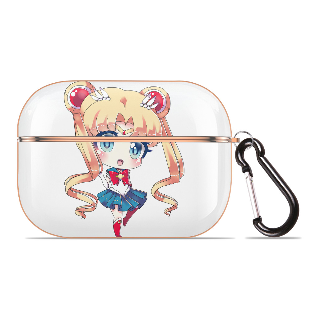 （画像用） 美少女戦士セーラームーン 月野 うさぎ つきの うさぎ Sailor Moon Tsukino Usagi 【AirPods Pro用】ハードシェル保護ケース｜耐衝撃・防指紋・カラビナ付き商品仕様