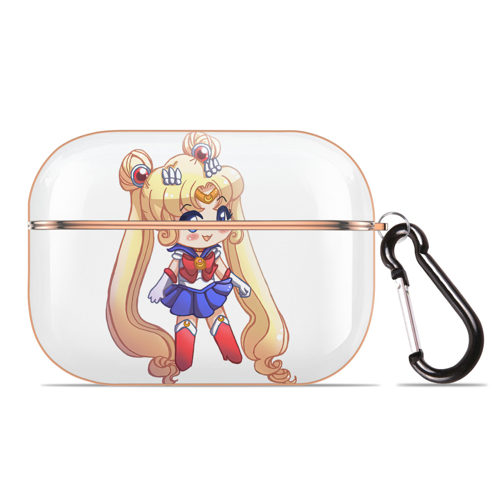 （画像用） 美少女戦士セーラームーン 月野 うさぎ つきの うさぎ Sailor Moon Tsukino Usagi 【AirPods Pro用】ハードシェル保護ケース｜耐衝撃・防指紋・カラビナ付き商品仕様