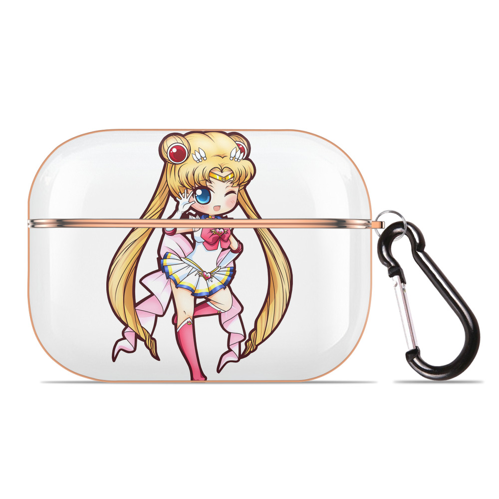 （画像用） 美少女戦士セーラームーン 月野 うさぎ つきの うさぎ Sailor Moon Tsukino Usagi 【AirPods Pro用】ハードシェル保護ケース｜耐衝撃・防指紋・カラビナ付き商品仕様