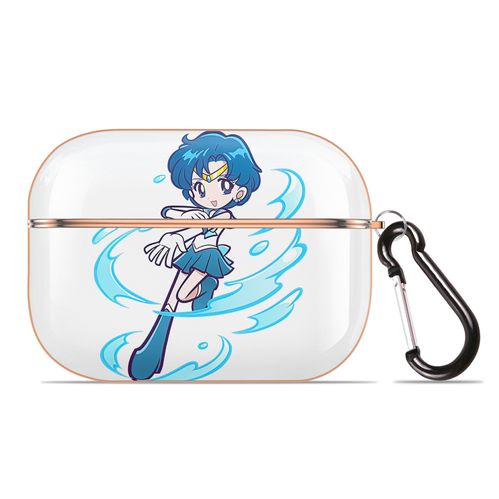 （画像用） 美少女戦士セーラームーン 水野 亜美 みずの あみ Sailor Moon Mizuno Ami 【AirPods Pro用】ハードシェル保護ケース｜耐衝撃・防指紋・カラビナ付き商品仕様