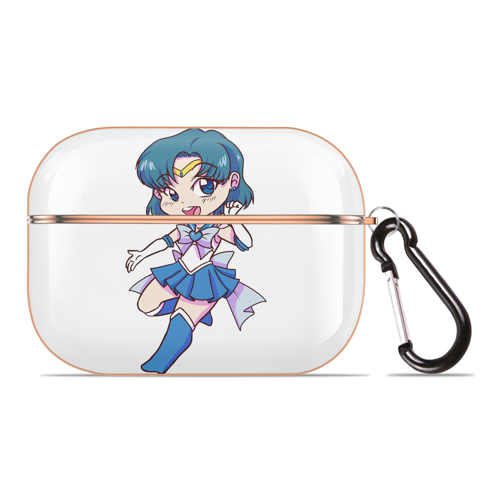 （画像用） 美少女戦士セーラームーン 水野 亜美 みずの あみ Sailor Moon Mizuno Ami 【AirPods Pro用】ハードシェル保護ケース｜耐衝撃・防指紋・カラビナ付き商品仕様
