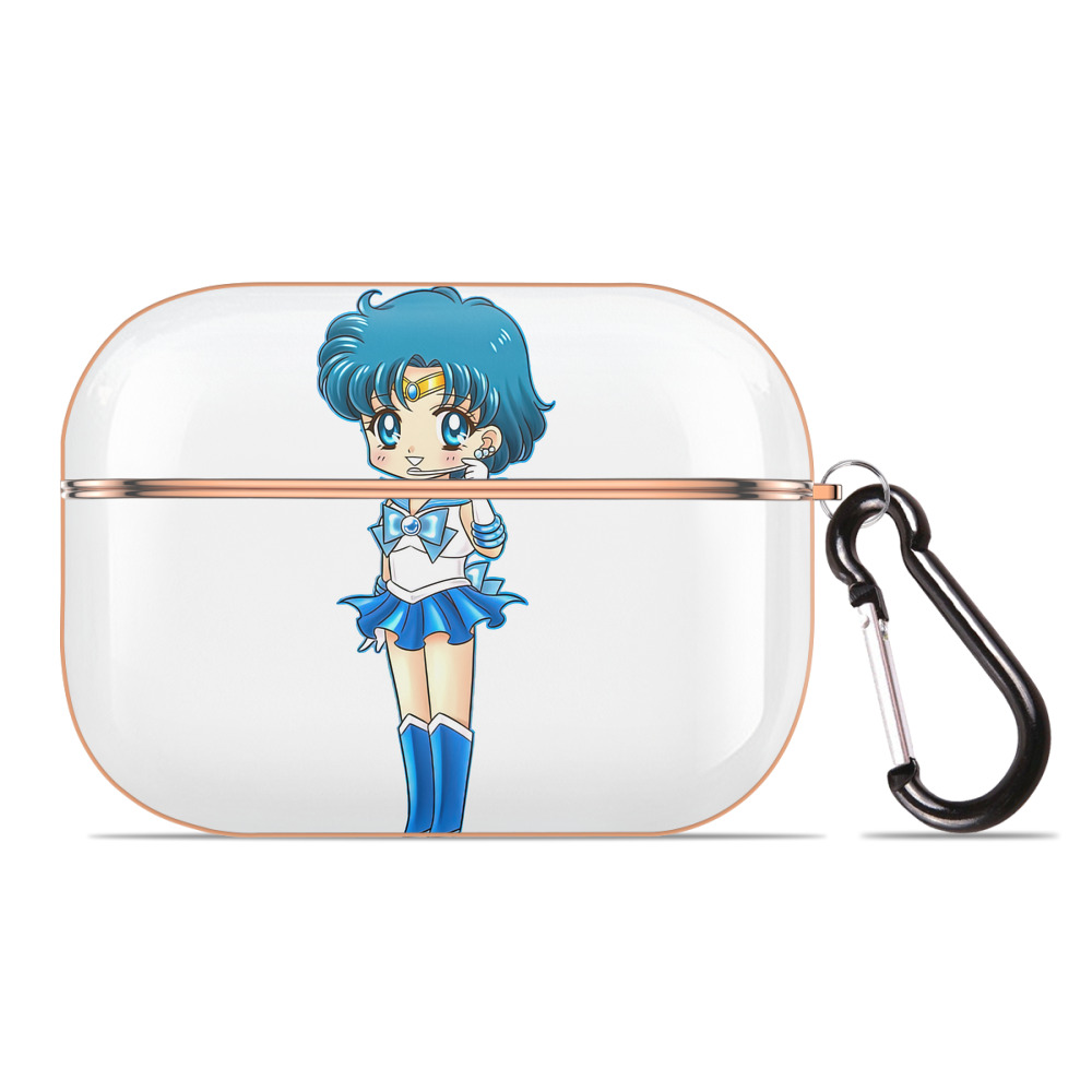 （画像用） 美少女戦士セーラームーン 水野 亜美 みずの あみ Sailor Moon Mizuno Ami 【AirPods Pro用】ハードシェル保護ケース｜耐衝撃・防指紋・カラビナ付き商品仕様