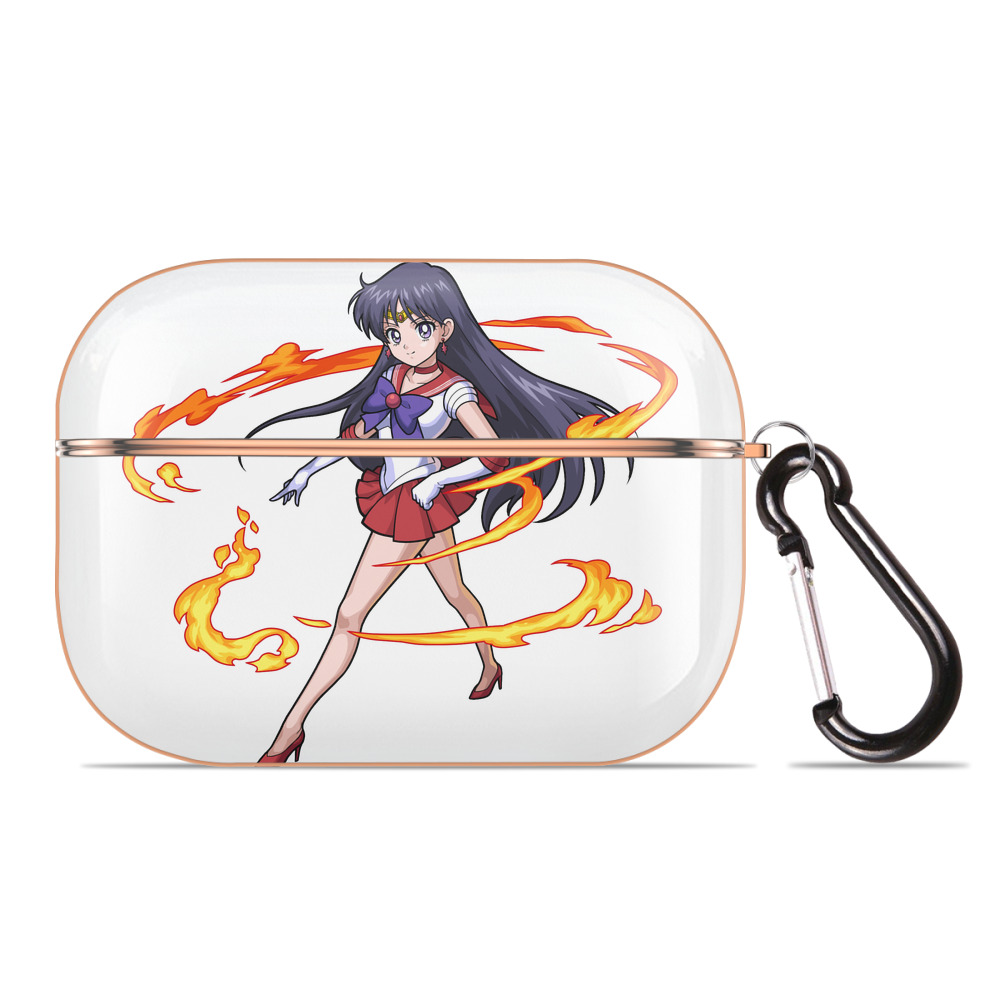 （画像用） 美少女戦士セーラームーン 火野レイ ひの レイ Sailor Moon Hino Rei （セーラーマーズ,Sailor Mars） 【AirPods Pro用】ハードシェル保護ケース｜耐衝撃・防指紋・カラビナ付き商品仕様