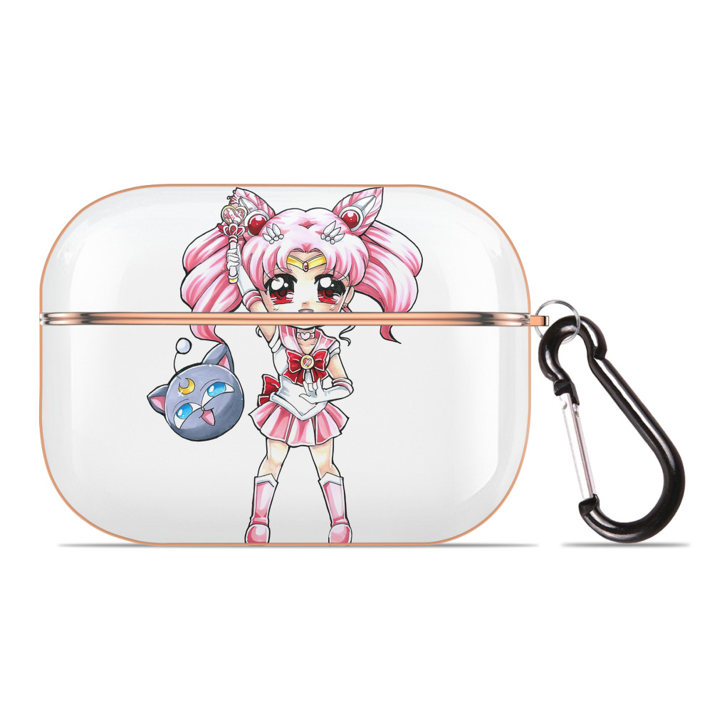 （画像用） 美少女戦士セーラームーン ちびうさ Sailor Moon Chibiusa Tsukino Usagi Small Lady Serenity 【AirPods Pro用】ハードシェル保護ケース｜耐衝撃・防指紋・カラビナ付き商品仕様