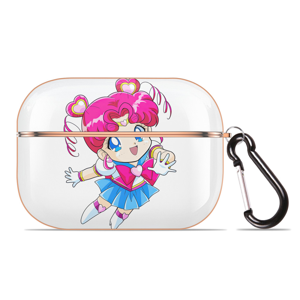 （画像用） 美少女戦士セーラームーン ちびうさ Sailor Moon Chibiusa Tsukino Usagi Small Lady Serenity 【AirPods Pro用】ハードシェル保護ケース｜耐衝撃・防指紋・カラビナ付き商品仕様