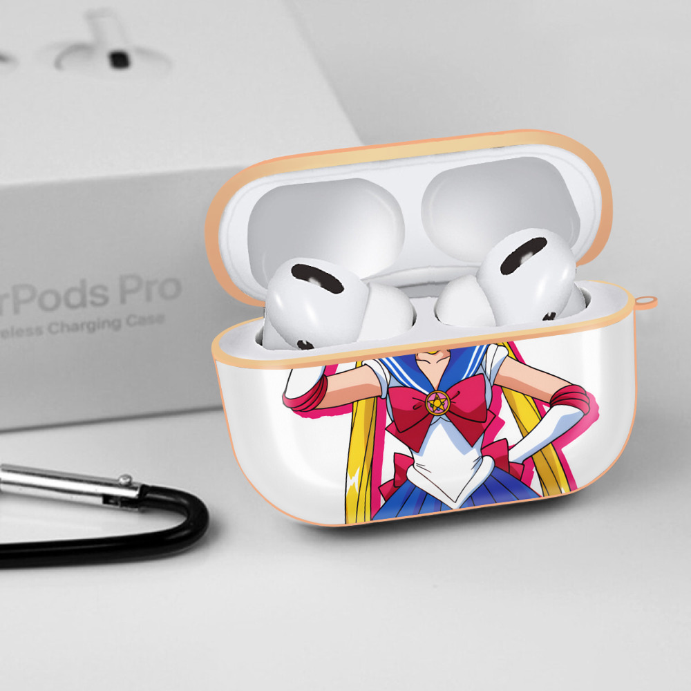 美少女戦士セーラームーン 月野 うさぎ つきの うさぎ Sailor Moon Tsukino Usagi 【AirPods Pro用】ハードシェル保護ケース｜耐衝撃・防指紋・カラビナ付き商品仕様