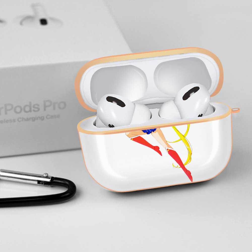 美少女戦士セーラームーン 月野 うさぎ つきの うさぎ Sailor Moon Tsukino Usagi 【AirPods Pro用】ハードシェル保護ケース｜耐衝撃・防指紋・カラビナ付き商品仕様