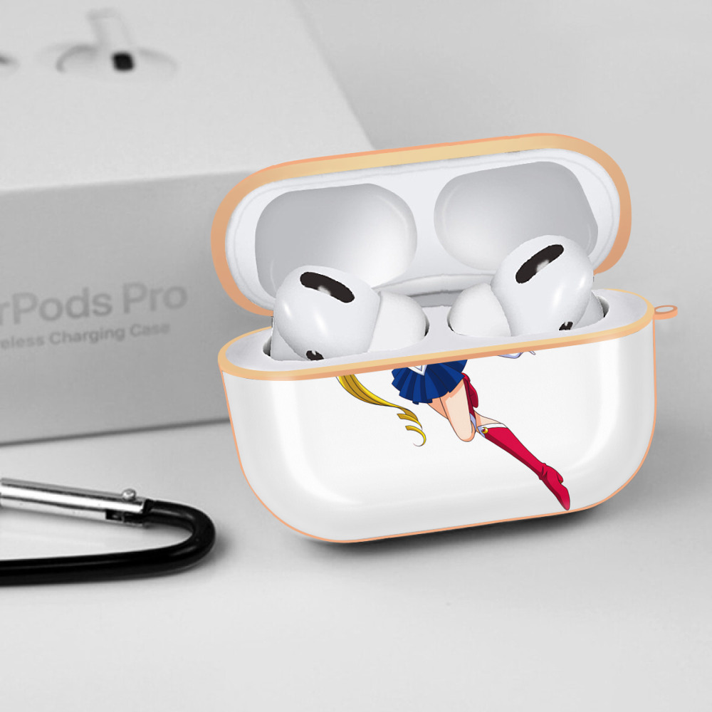 美少女戦士セーラームーン 月野 うさぎ つきの うさぎ Sailor Moon Tsukino Usagi 【AirPods Pro用】ハードシェル保護ケース｜耐衝撃・防指紋・カラビナ付き商品仕様