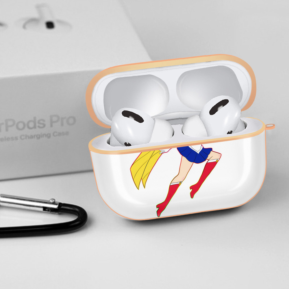 美少女戦士セーラームーン 月野 うさぎ つきの うさぎ Sailor Moon Tsukino Usagi 【AirPods Pro用】ハードシェル保護ケース｜耐衝撃・防指紋・カラビナ付き商品仕様