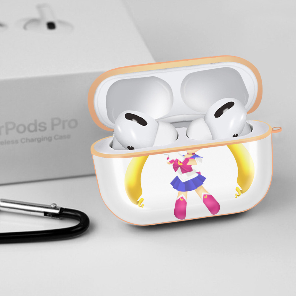 美少女戦士セーラームーン 月野 うさぎ つきの うさぎ Sailor Moon Tsukino Usagi 【AirPods Pro用】ハードシェル保護ケース｜耐衝撃・防指紋・カラビナ付き商品仕様