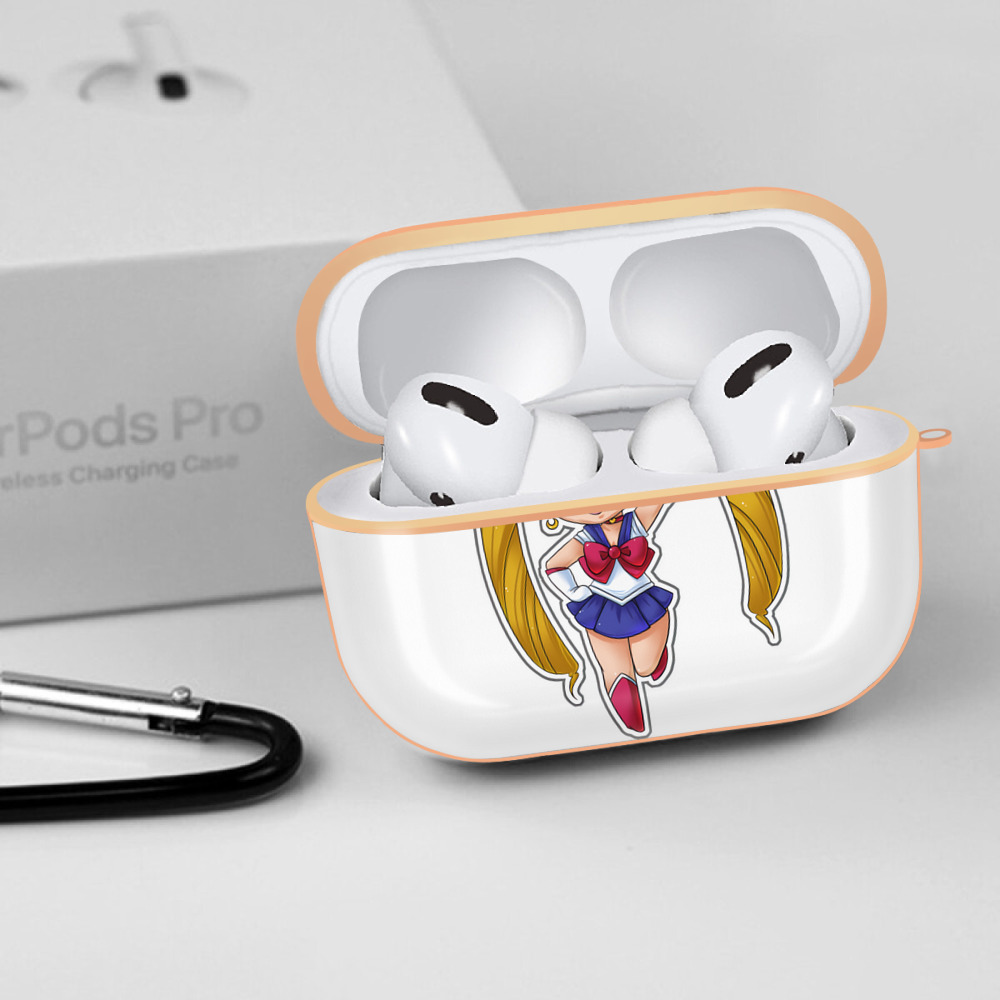 美少女戦士セーラームーン 月野 うさぎ つきの うさぎ Sailor Moon Tsukino Usagi 【AirPods Pro用】ハードシェル保護ケース｜耐衝撃・防指紋・カラビナ付き商品仕様