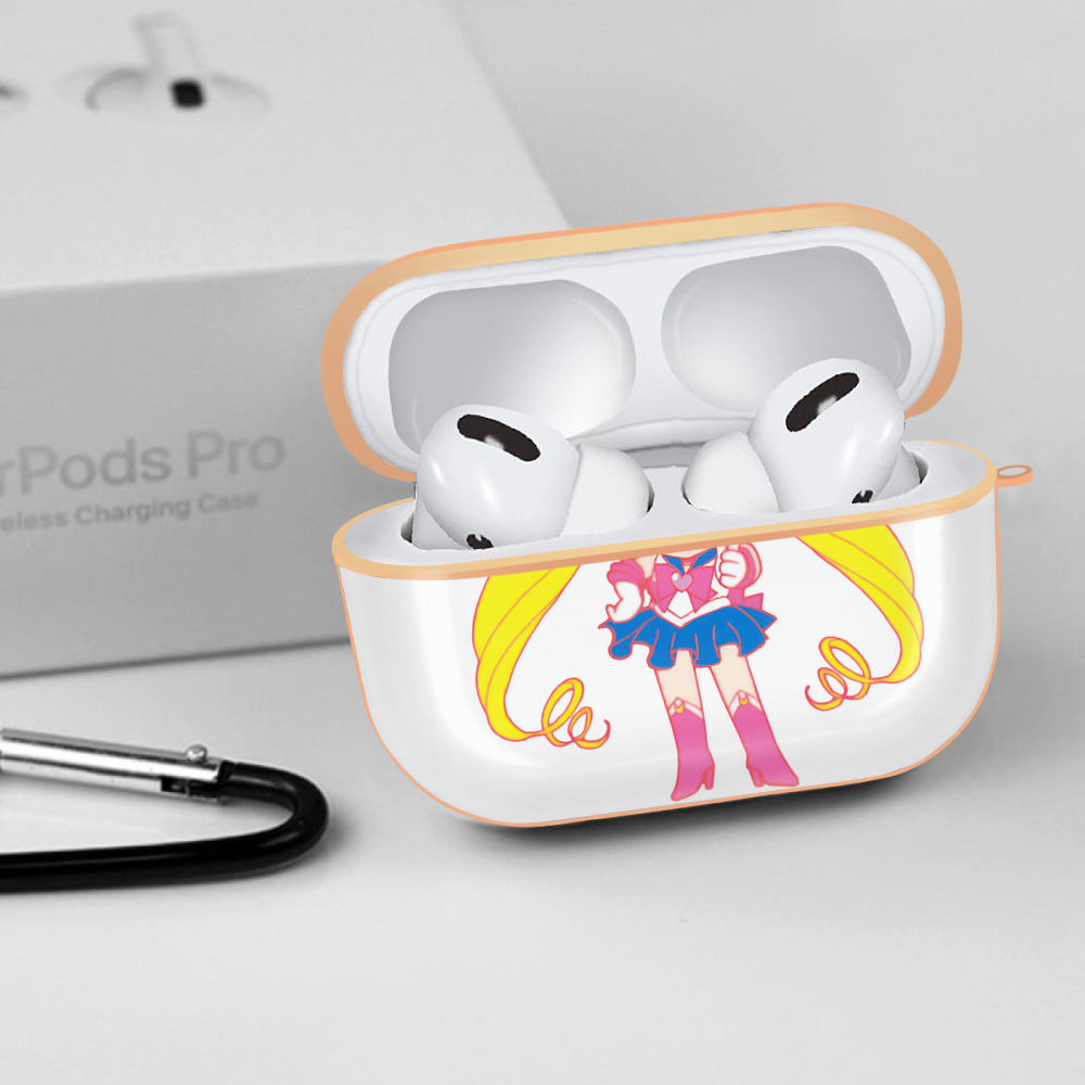 美少女戦士セーラームーン 月野 うさぎ つきの うさぎ Sailor Moon Tsukino Usagi 【AirPods Pro用】ハードシェル保護ケース｜耐衝撃・防指紋・カラビナ付き商品仕様