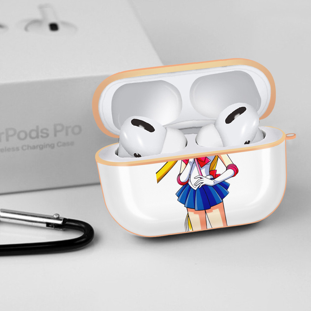 美少女戦士セーラームーン 月野 うさぎ つきの うさぎ Sailor Moon Tsukino Usagi 【AirPods Pro用】ハードシェル保護ケース｜耐衝撃・防指紋・カラビナ付き商品仕様