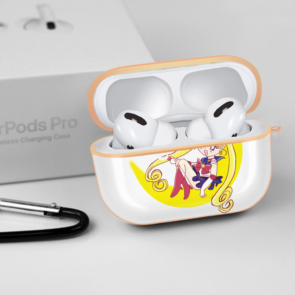 美少女戦士セーラームーン 月野 うさぎ つきの うさぎ Sailor Moon Tsukino Usagi 【AirPods Pro用】ハードシェル保護ケース｜耐衝撃・防指紋・カラビナ付き商品仕様