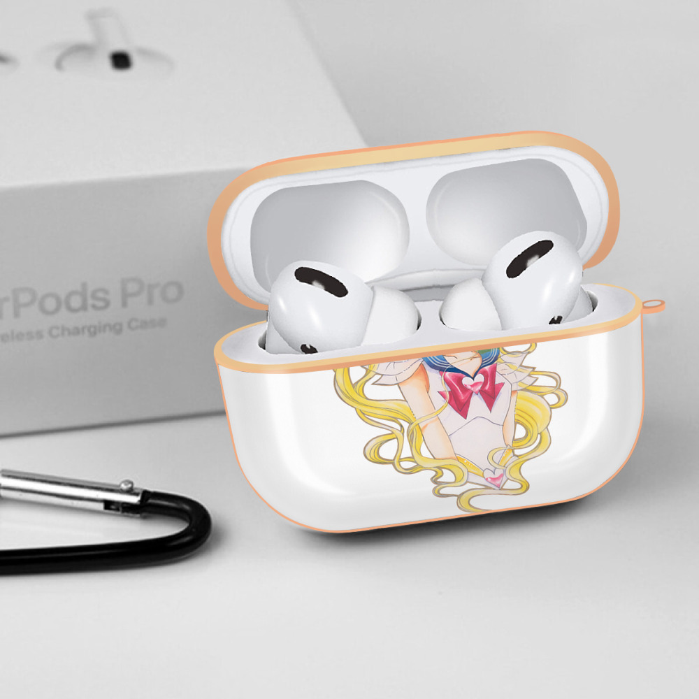 美少女戦士セーラームーン 月野 うさぎ つきの うさぎ Sailor Moon Tsukino Usagi 【AirPods Pro用】ハードシェル保護ケース｜耐衝撃・防指紋・カラビナ付き商品仕様