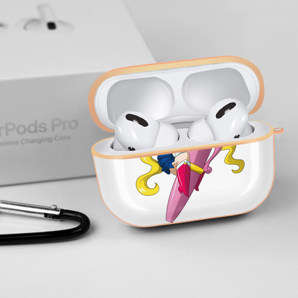 美少女戦士セーラームーン 月野 うさぎ つきの うさぎ Sailor Moon Tsukino Usagi 【AirPods Pro用】ハードシェル保護ケース｜耐衝撃・防指紋・カラビナ付き商品仕様