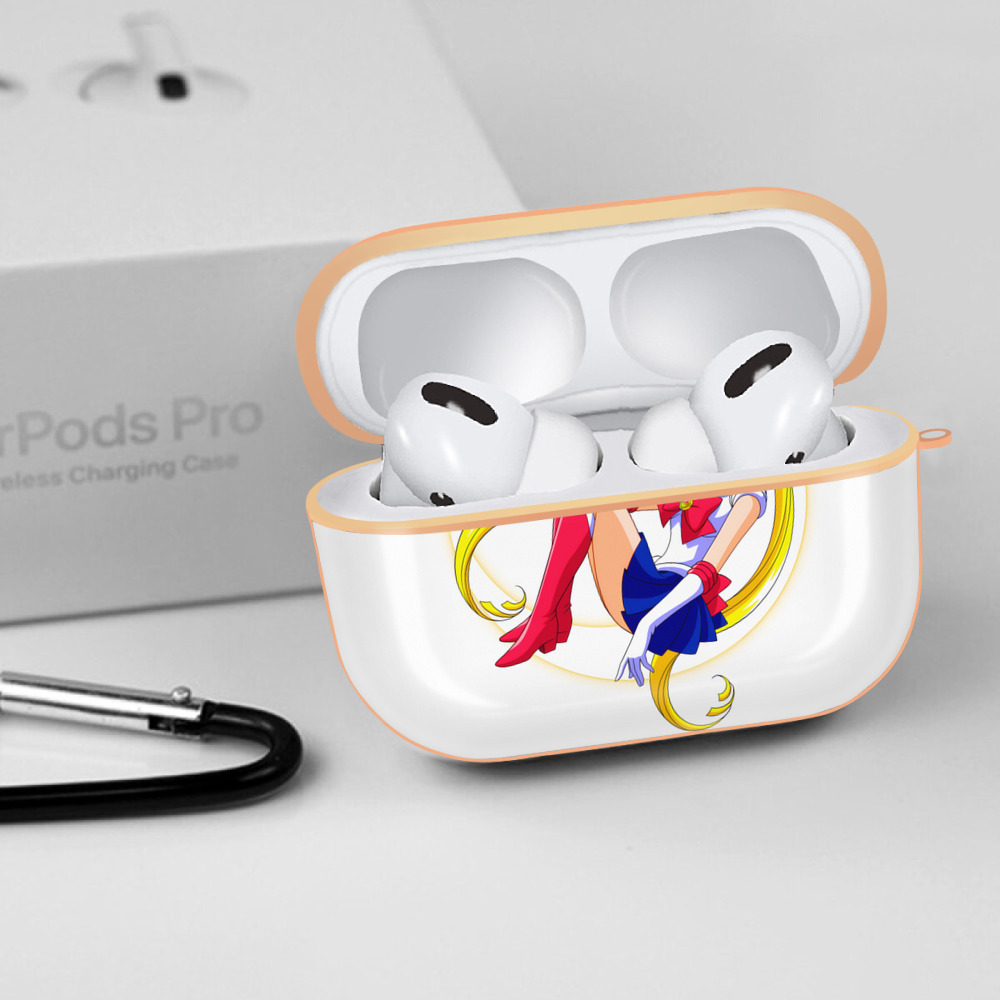 美少女戦士セーラームーン 月野 うさぎ つきの うさぎ Sailor Moon Tsukino Usagi 【AirPods Pro用】ハードシェル保護ケース｜耐衝撃・防指紋・カラビナ付き商品仕様
